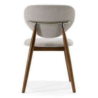 Modrest Savannah - Mid-Century Modern Grey Fabric + Walnut Dining Chair