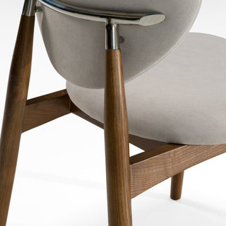 Modrest Savannah - Mid-Century Modern Grey Fabric + Walnut Dining Chair