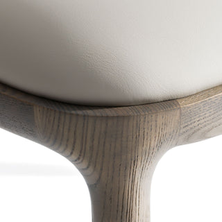 Modrest Stanley Contemporary Grey Leatherette and Grey Ash Set of 2 Dining Chair