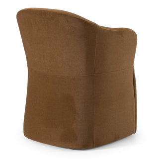 Modrest Timothy - Modern Brown Fabric Dining Chair w/ Castor Wheels