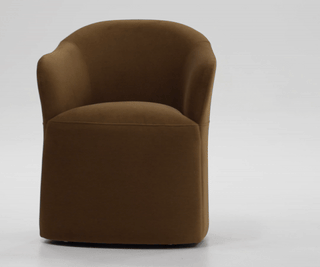 Modrest Timothy - Modern Brown Fabric Dining Chair w/ Castor Wheels