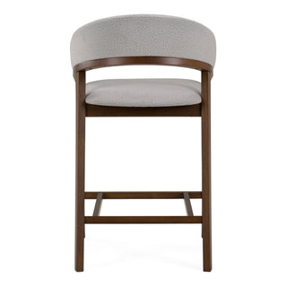 Truman - Mid-Century Modern Grey + Walnut Counter Chair (Set of 2)