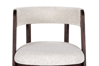 Modrest Vegas - Modern Cream Fabric + Walnut Oak Dining Chair (Set of 2)
