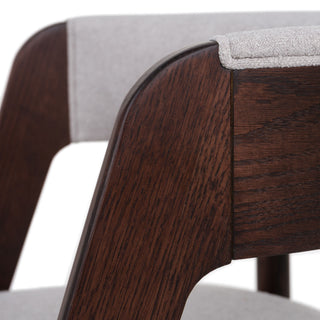 Modrest Vegas - Modern Light Grey + Walnut Oak Dining Chair (Set of 2)