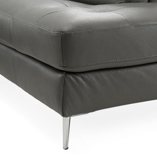 Viola - Italian Contemporary Blue-Grey Leather Right Facing Sectional Sofa