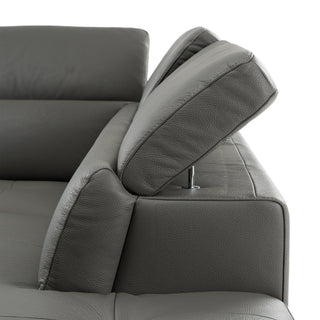 Viola - Italian Contemporary Blue-Grey Leather Right Facing Sectional Sofa