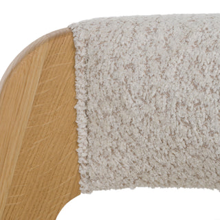 Modrest Vegas - Modern Cream Fabric + Natural Oak Dining Chair (Set of 2)