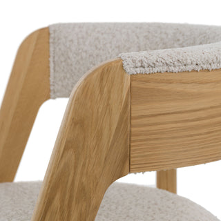 Modrest Vegas - Modern Cream Fabric + Natural Oak Dining Chair (Set of 2)