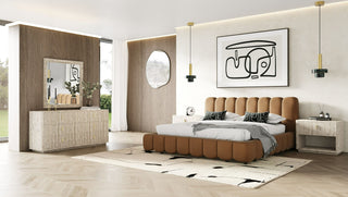 Modrest Harris - Modern Brown Fabric Bed