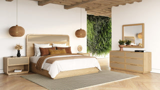 Modrest Gavin - Modern Natural Ash + Rattan Bed