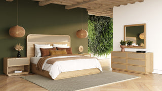 Modrest Gavin - Modern Natural Ash + Rattan Bed