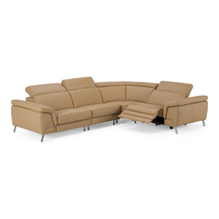 Mini Wonder - Italian Modern Deserto Leather Sectional Sofa with Right Facing Recliner
