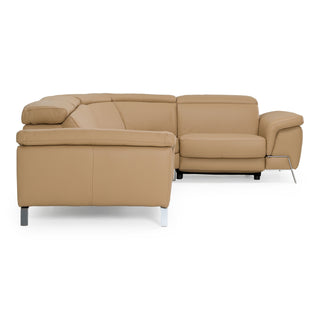 Mini Wonder - Italian Modern Deserto Leather Sectional Sofa with Right Facing Recliner