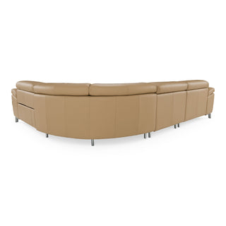 Mini Wonder - Italian Modern Deserto Leather Sectional Sofa with Right Facing Recliner