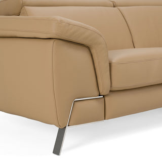 Mini Wonder - Italian Modern Deserto Leather Sectional Sofa with Right Facing Recliner