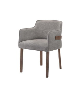 Modrest Castillo + Jordan - Modern Grey Fabric + Walnut 7-Piece Dining Set