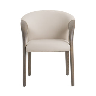 Modrest Wynetta Mid-Century Modern Grey Vegan Leather + Grey Ash Dining Chair