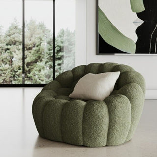 Yolonda - Modern Curved Green Fabric Chair