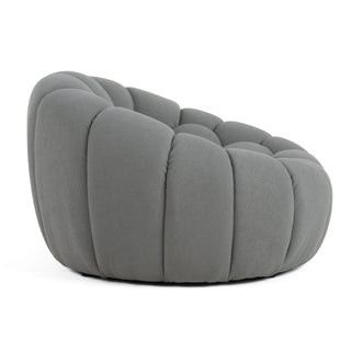 Yolonda - Modern Curved Light Grey Fabric Chair