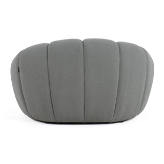 Yolonda - Modern Curved Light Grey Fabric Chair
