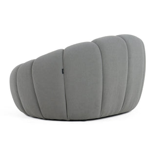 Yolonda - Modern Curved Light Grey Fabric Chair