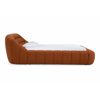 Yolonda - Modern Orange Fabric Queen Bed