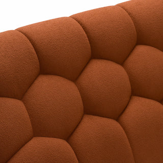 Yolonda - Modern Orange Fabric Queen Bed