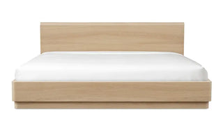 Round Off King Bed Light Oak Brown