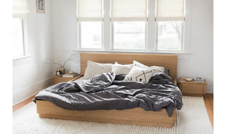 Round Off King Bed Light Oak Brown